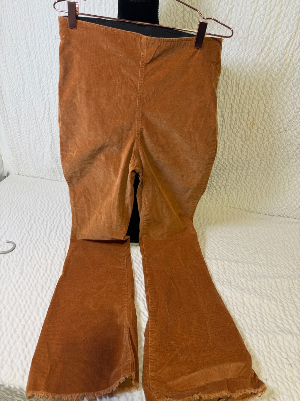Knox Rose Corduroy Flared Jeans in Rust Orange